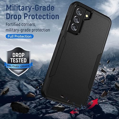 Miniatura 126 de Funda para Samsung Galaxy S21 Ultra (no para S21 Plus y S21), resistente a prueba de golpes, de grado militar, soporte de carga inalámbrica
