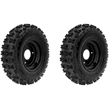 ZARKO 2 Pack 4.10-6 Go Kart ATV Tubeless Tires with 6" Rims, Rear Tire and Rim Assemblies, 3 Lug 78mm Bolt Spacing, 54mm Center Bore for Scooter Quad Bike 4 Wheeler Mini Bike Buggy