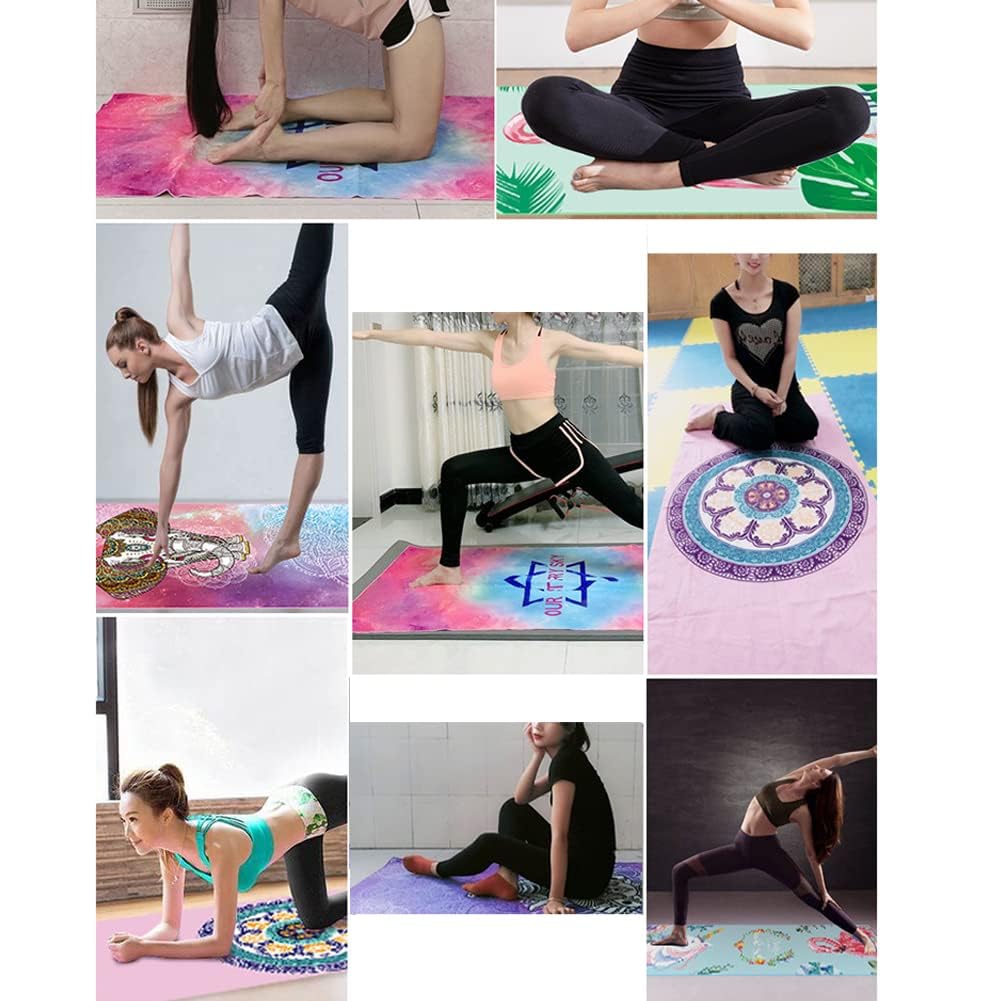 Asciugamani antiscivolo per tappetino da yoga, in microfibra super morbida, in rete, assorbe il sudore, ad asciugatura rapida, asciugamano ecologico (grigio classico, 183 x 63 cm)