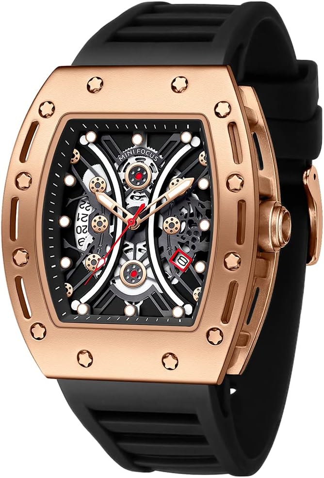 Watch Wristwatch Fashion Hollow Big Dial Luminous Waterproof Sport Analog Quartz Business Mens Watches Silicon Strap Dress Watch