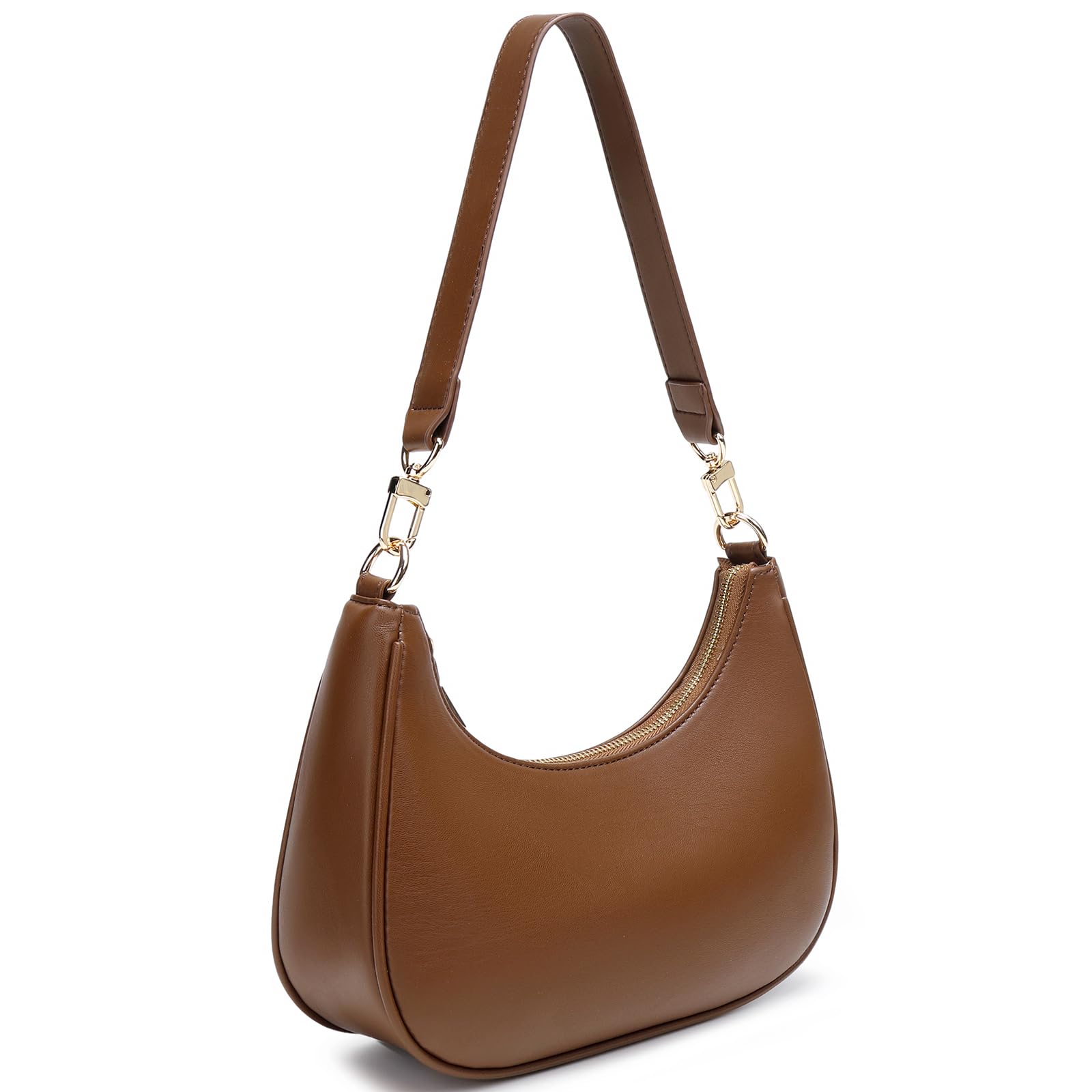 Women's Shoulder Bags Cute Hobo Purses Vintage Handbags with Zipper Lightweight Underarm for Dating Shopping Gift (Coffee) view 3