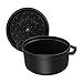 staub La Cocotte Round 40509-480 Pico Cocotte Round Black 6.3 inches (16 cm) Small, Both Handed Casting, Enameled Pot, Induction Compatible, Japanese Authentic Product