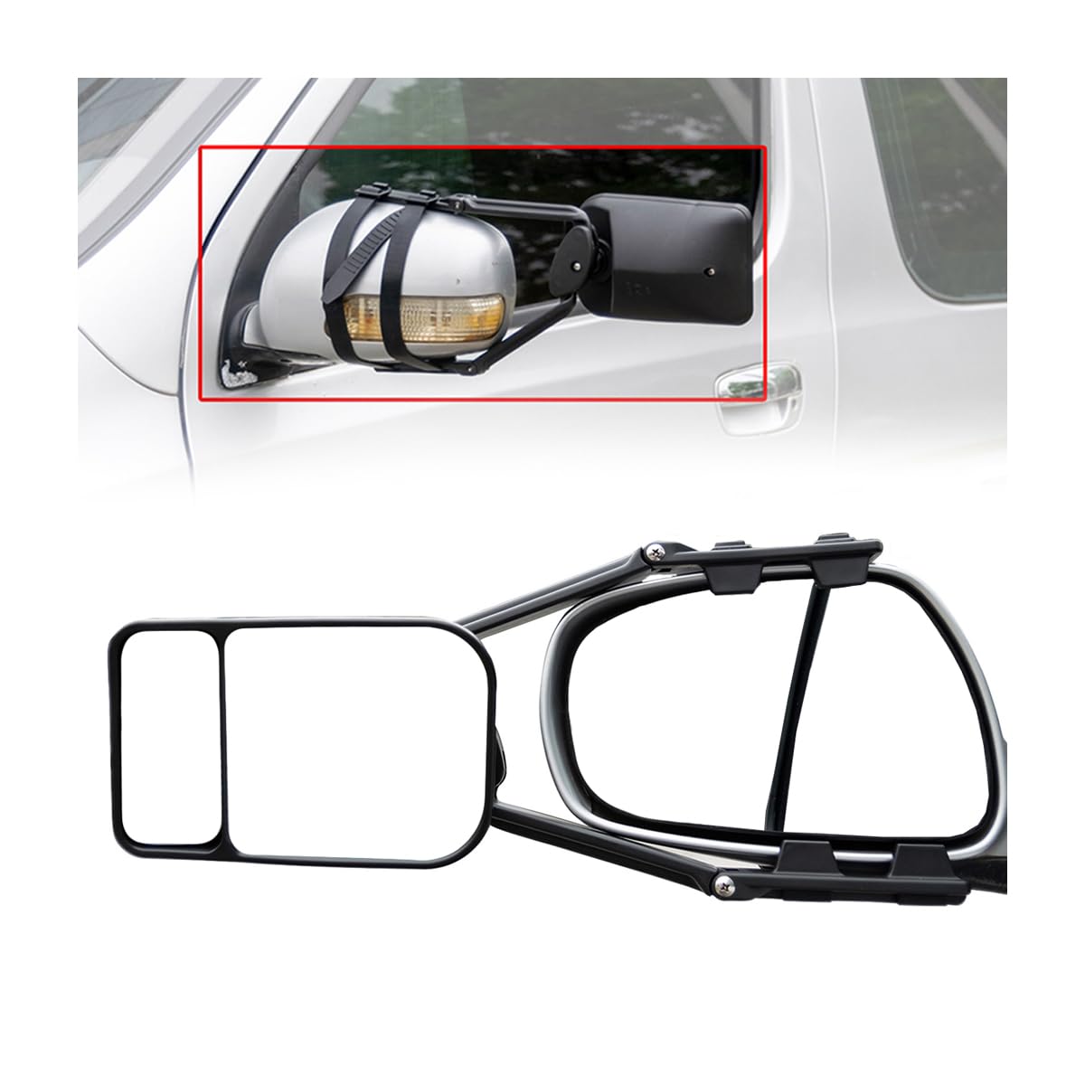 Miroir Auxiliaire Universel Réglable, Miroir De Remorquage Pour Voiture, Extensions Rétroviseurs Pour Remorquage Caravane, Rétroviseur à Extension Réglable Voiture Camping-Car Caravane
