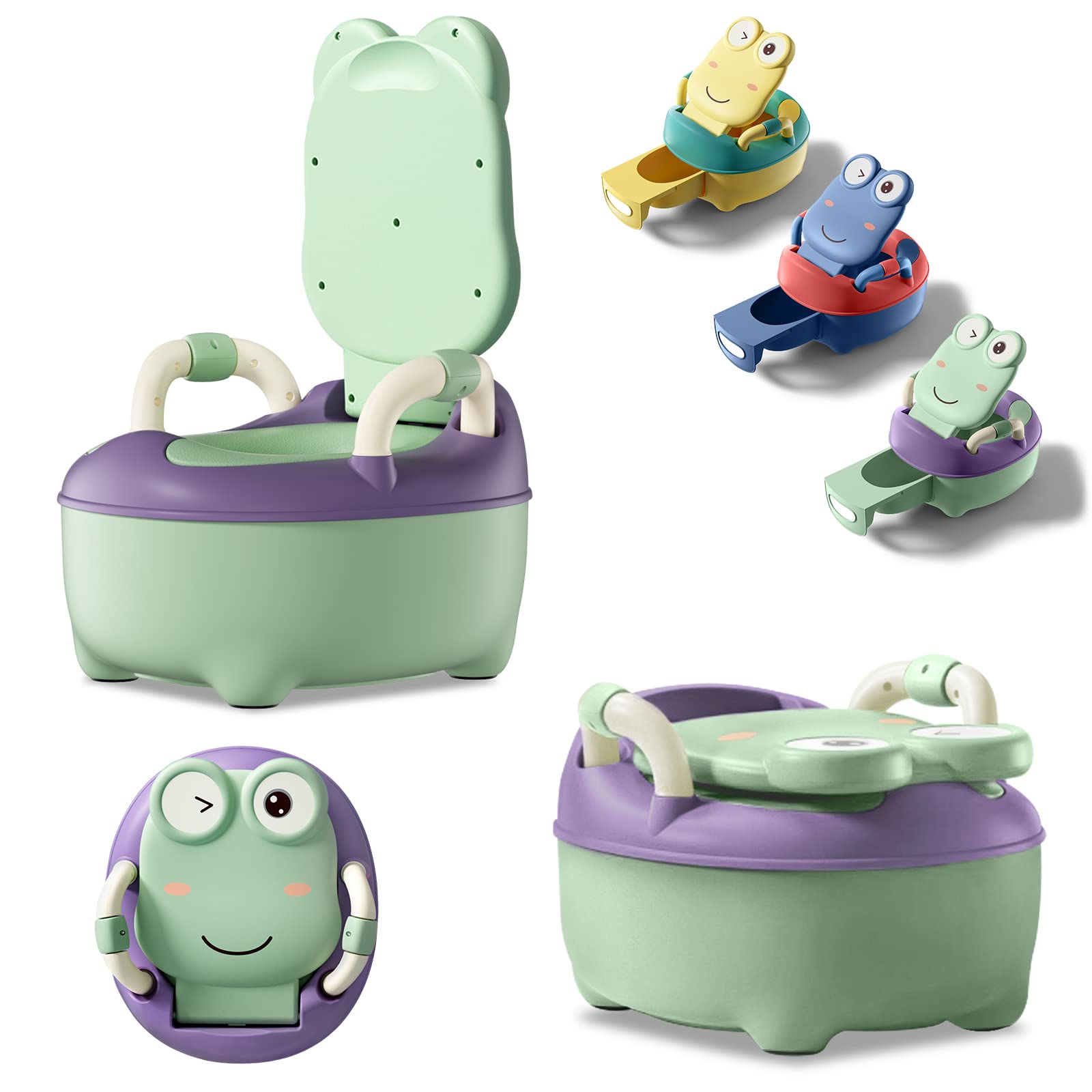 LZQ Vasino per bambino, con manici e funzione antiscivolo, ergonomico, per bambino a partire da 1 anno (verde, tipo A)
