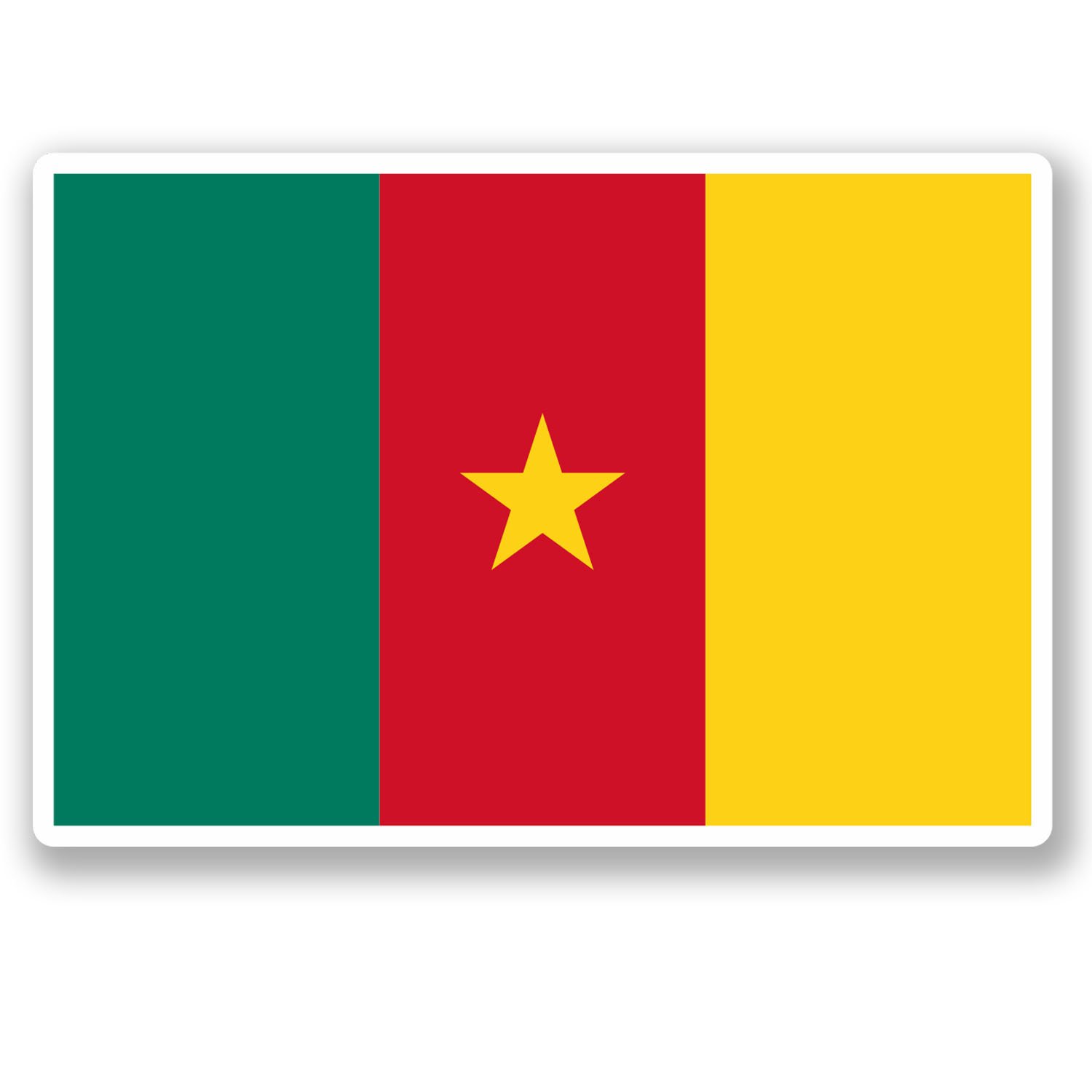 Destinationvinyl Multi 2 X Cameroon Flag Vinyl Sticker Luggage Travel Bike Laptop Helmet Gift #4575 (10Cm Wide X 6.8Cm Tall)