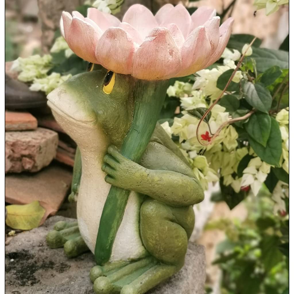 Liudan Gartenstatue Gartensimulation Frosch Skulptur Ornamente Courtyard Gartenarbeit Harz Handwerk Tier Statue Dekoration, Gebraucht für Balkon Terrasse Rasen Dekor Gartendeko Statuen