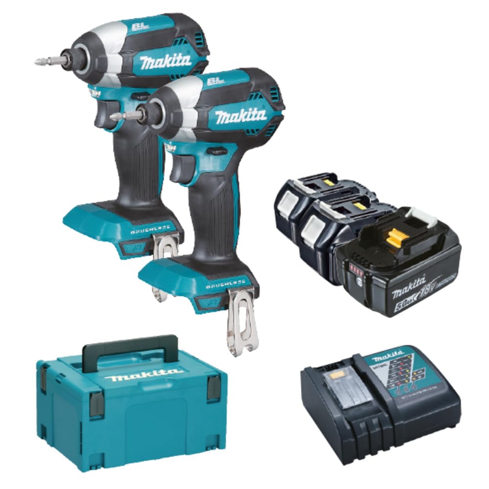 Makita Kit LXT 18V Kit 2 Llaves de Impacto DTD153 3x5.0Ah DC18RC MAKPAC