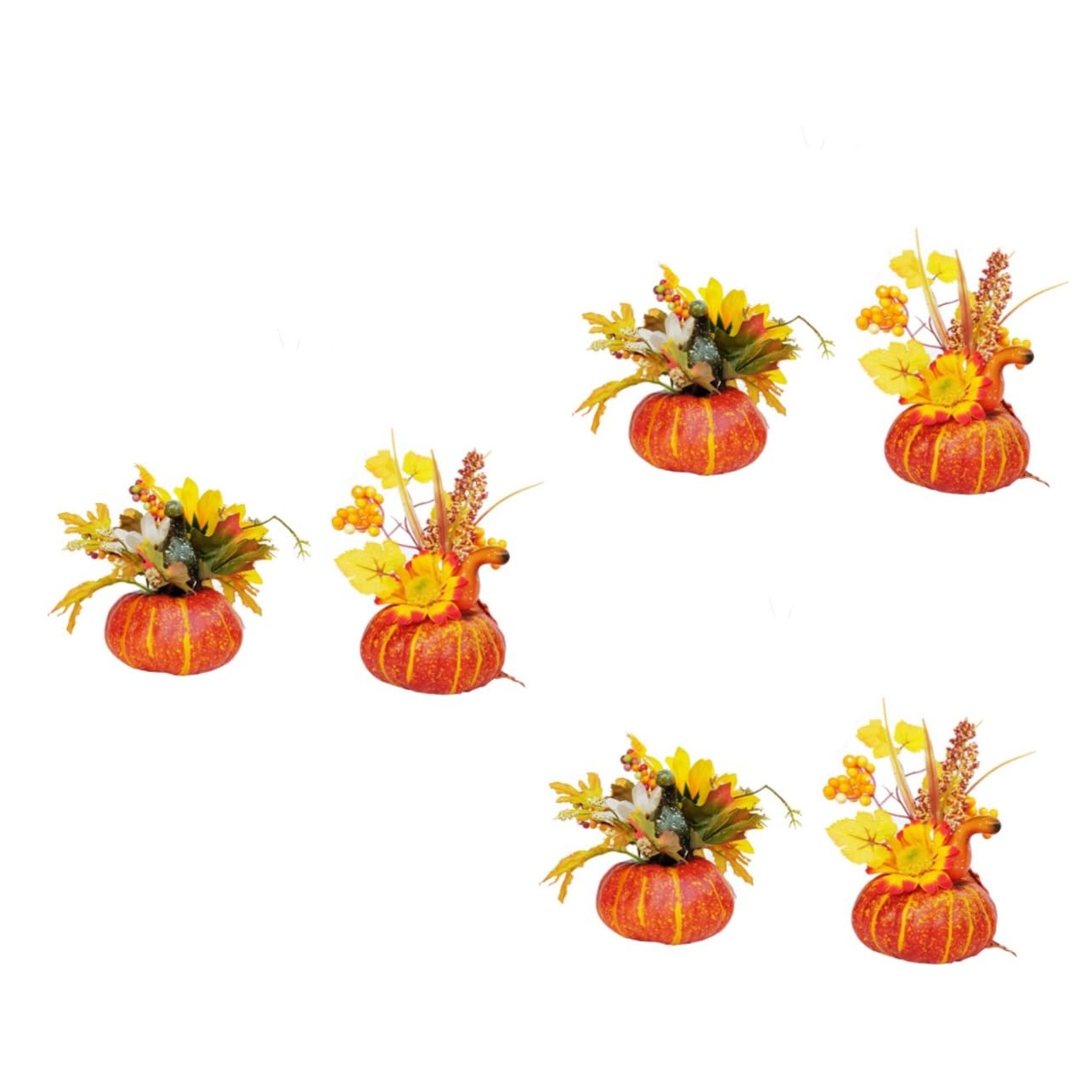 TOPBATHY 3 Set Mini Zucche Decorative Set Foglie Dacero Elegante Autunno Decorazione Della Casa Per Feste 2 Pezzi * 3