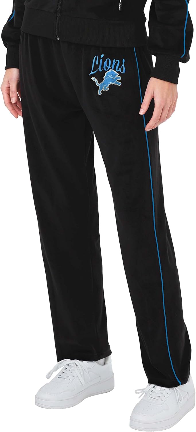 FOCO NFL Womens NFL Team Logo Ladies Fashion Tracksuit Soft Velour Sweatsuit Pants