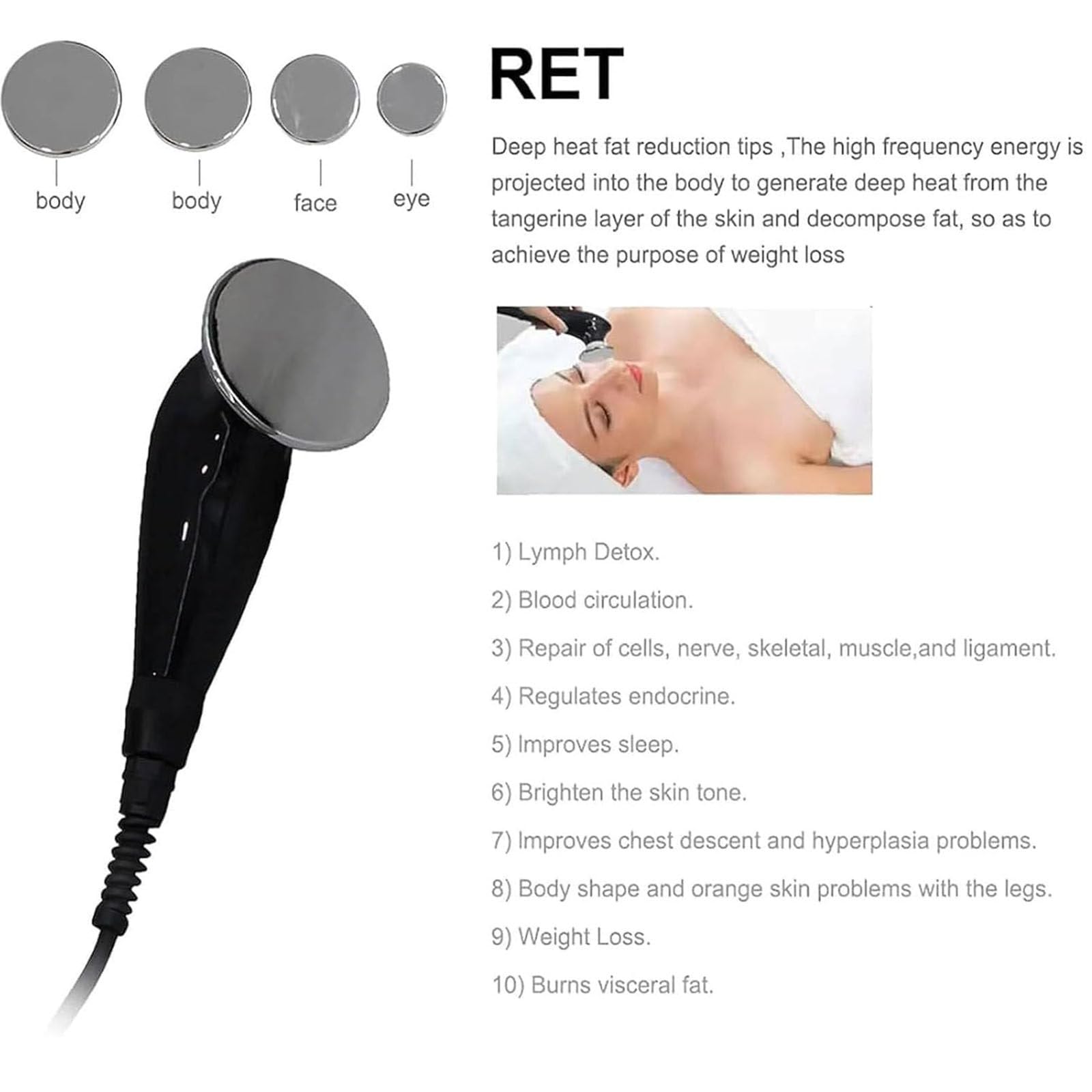 PixCy Apparecchio Terapia Fisica Tecar,3 in 1 Cet/Ret/RF,Apparecchio Rimozione Grasso Corporeo,Dimagrante Corpo Diatermia Macchina,per Alleviare Dolore Muscolare,Ridurre Cellulite in profondità