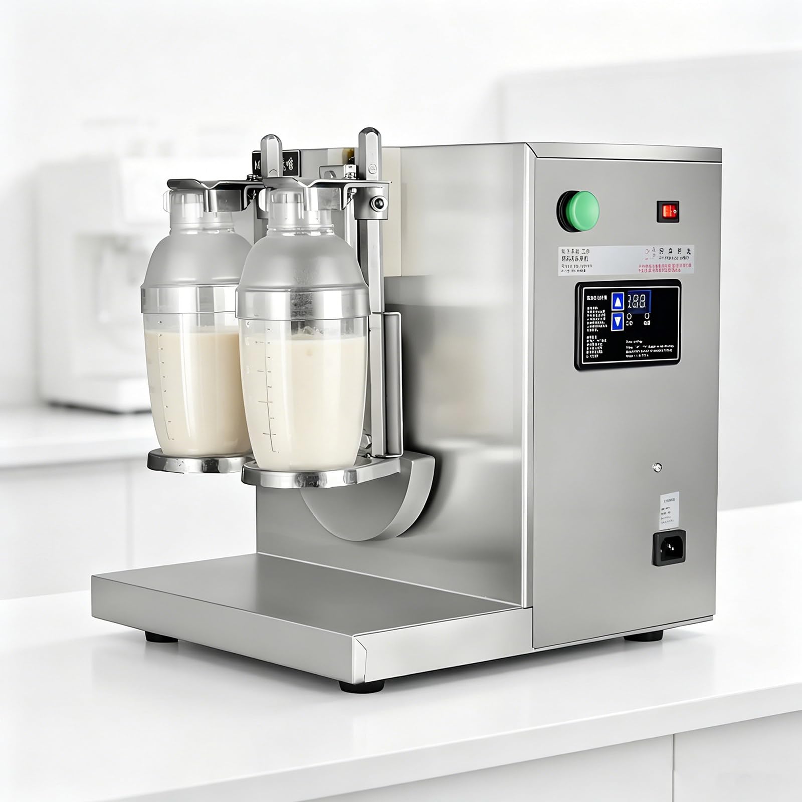 Elektryczna maszyna do robienia herbaty bąbelkowej | 360° Elektryczna podwójna głowica 350 ml-1000 ml mikser do napojów do herbaty bąbelkowej, soku, kawy, mleka, wina