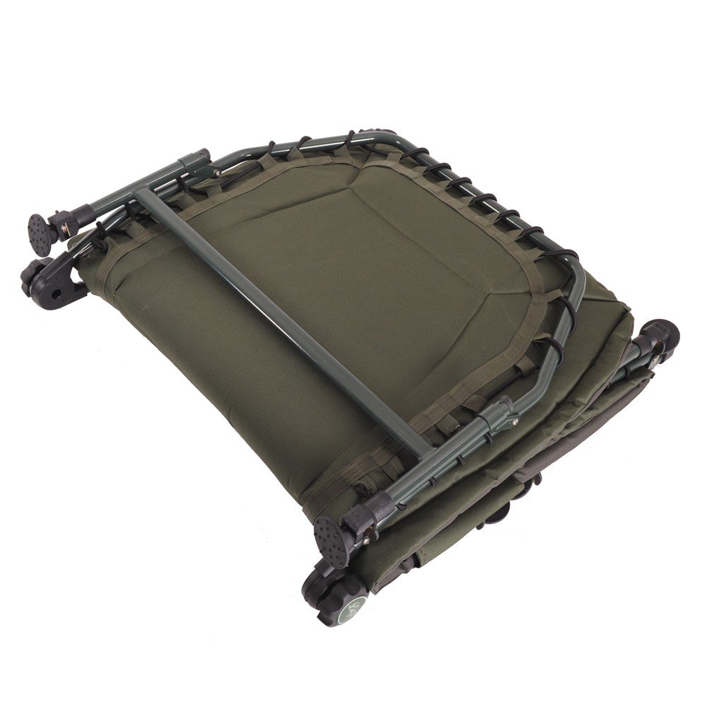 Lucx XL Bedchair 8-Bein Angelliege - große Karpfenliege mit höhenverstellbaren Beinen, Thermobezug & 210 x 80 x 33 cm - robuste Gartenliege für Angler