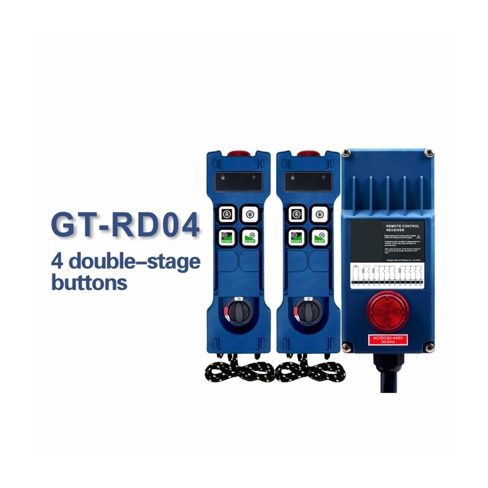 GT-RD04 - Telecomando per gru industriale simile F21-4D Wireless 4 a doppia velocità (18-65V AC DC UHF)