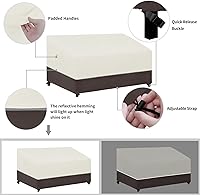 Vista 5 de Easy-Going Funda para silla de patio, resistente a los rayos UV, bicolor, impermeable, para muebles de exterior, con dobladillo reflectante