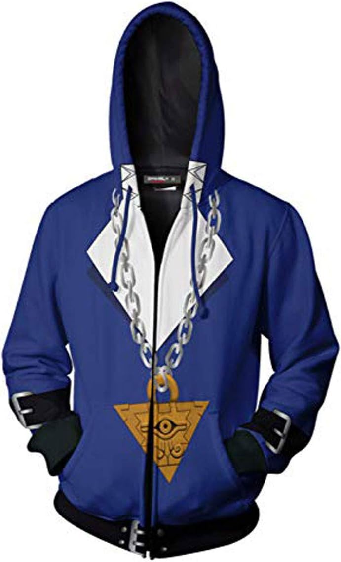 Fudo Yusei Hoodie Yu-Gi-Oh Cospaly Costume Mens Jacket Sweatshirt Coat for Spring & Autumn