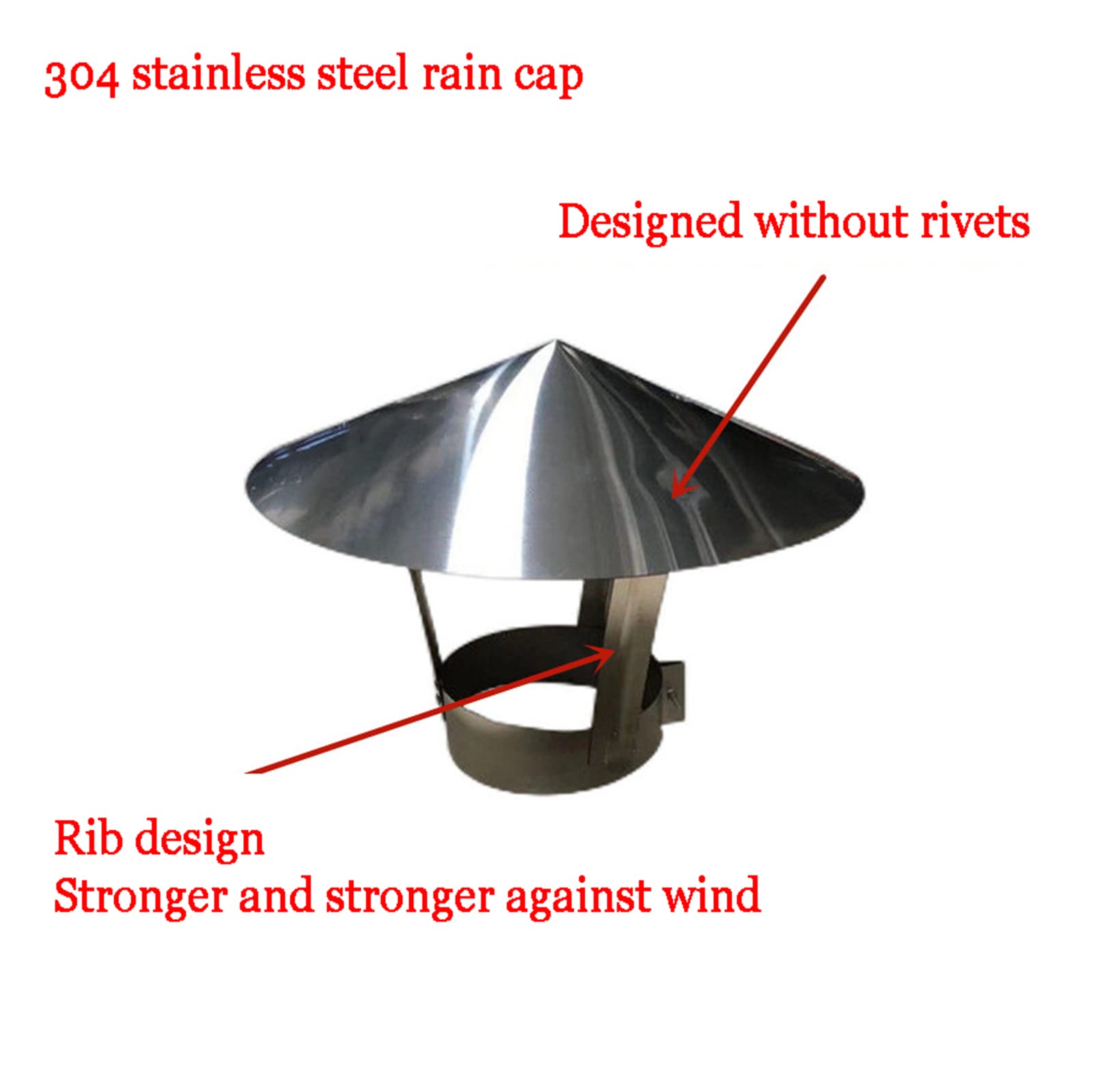 Tapa de Chimenea de Acero Inoxidable, Tapas de Chimenea para Exteriores, protección contra la Lluvia y la Nieve, protección Superior contra pájaros, Apta para Todo Tipo de combusti