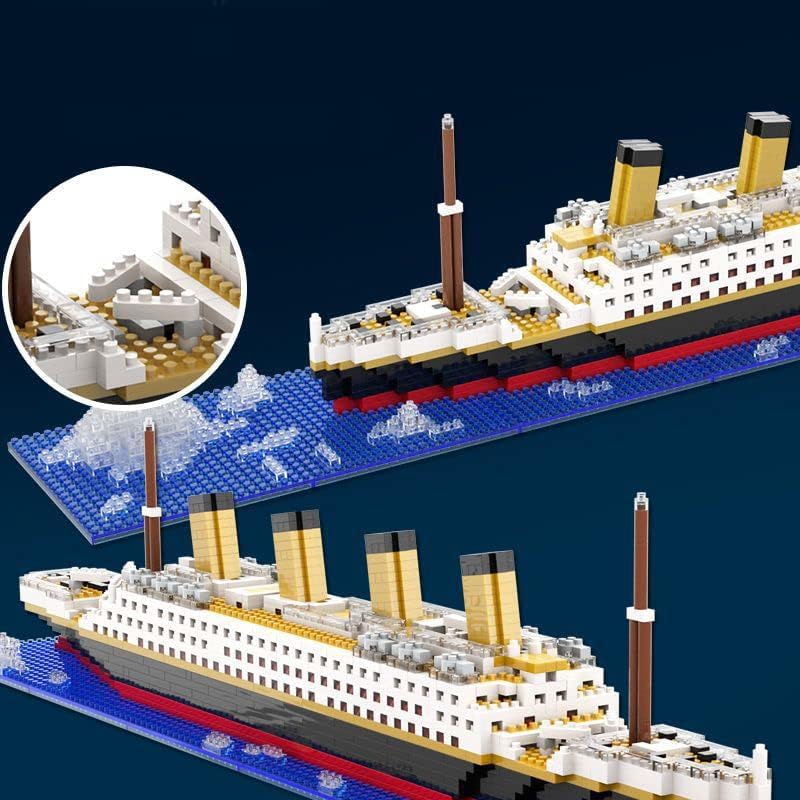 Titanic Ship Model Building Block Sets, 1878PCS Cruise Ship Titanic Boat Model Building Kit, Micro Mini Bricks Gift Toy for Adults - Image 3