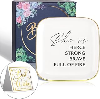 She is Fierce Strong Brave Full of Fire Inspirational Quote Ceramic Ring...