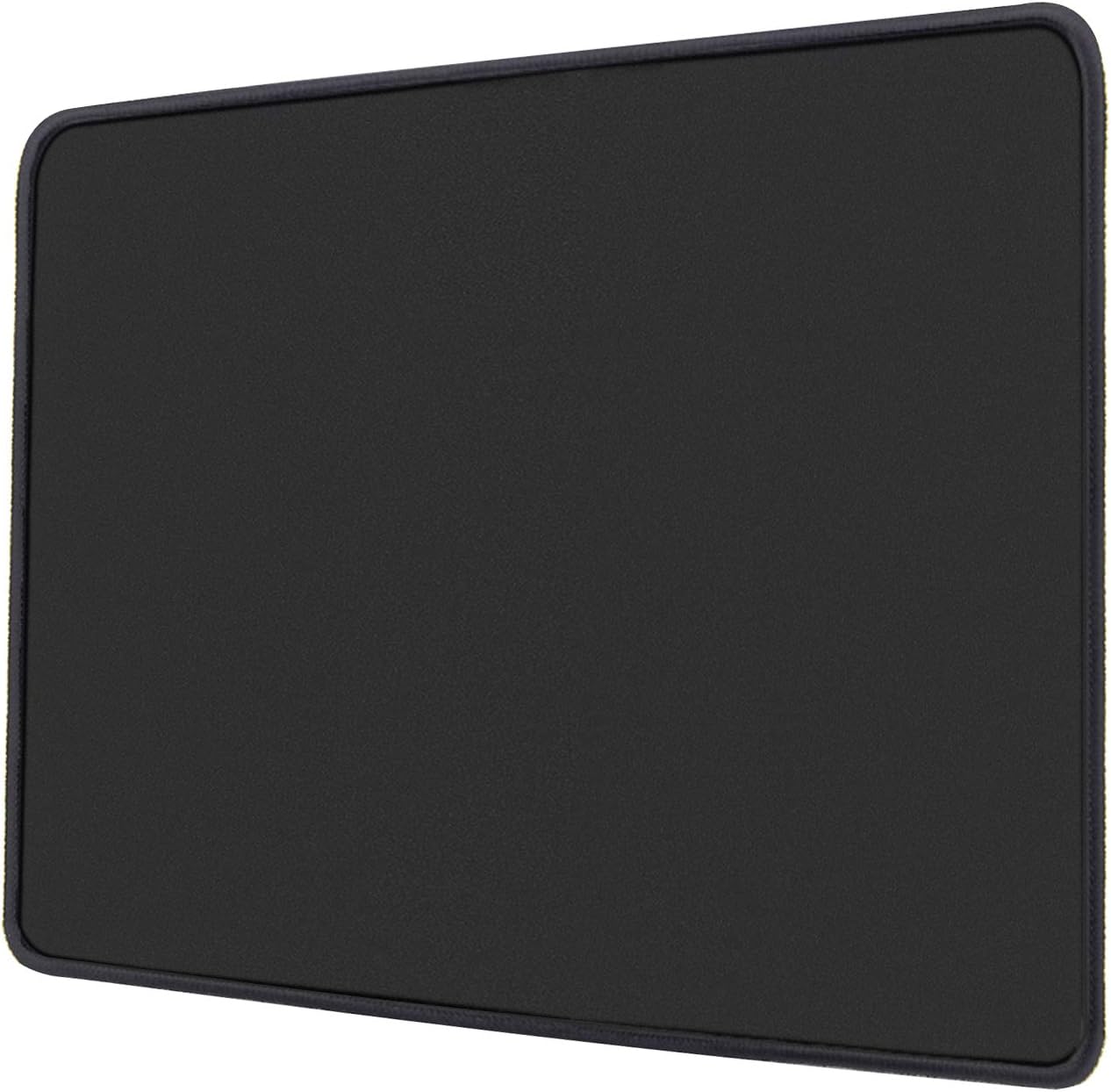 KTRIO Gaming Mouse Pad with Stitched Edges Mousepad Lycra Cloth, Non-Slip Rubber Base, Waterproof Coating Mouse Pad for Computer, Laptop, PC, Office & Home, 11x8.5 inches, 3mm, Black