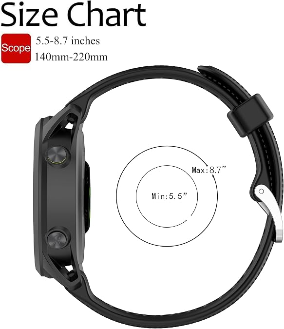 Band for Garmin Forerunner 745, Soft Silicone Replacement Band for Garmin Forerunner 745 (No Tracker, Replacement Bands Only)