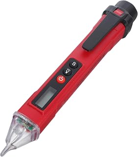 Non Contact Voltage Tester Pen with Visual Alarm 12-1000v | Portable Pen Shape, Built-in Flashlight, 2 X Aaa Power, Red ABS Body, Electrician Tools
