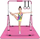 Tepemccu Expandable Gymnastics Bars, Adjustable Height Gymnastic Horizontal Bars, Children Folding Training Bar for Kids