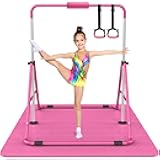 Tepemccu Expandable Gymnastics Bars, Adjustable Height Gymnastic Horizontal Bars, Children Folding Training Bar for Kids