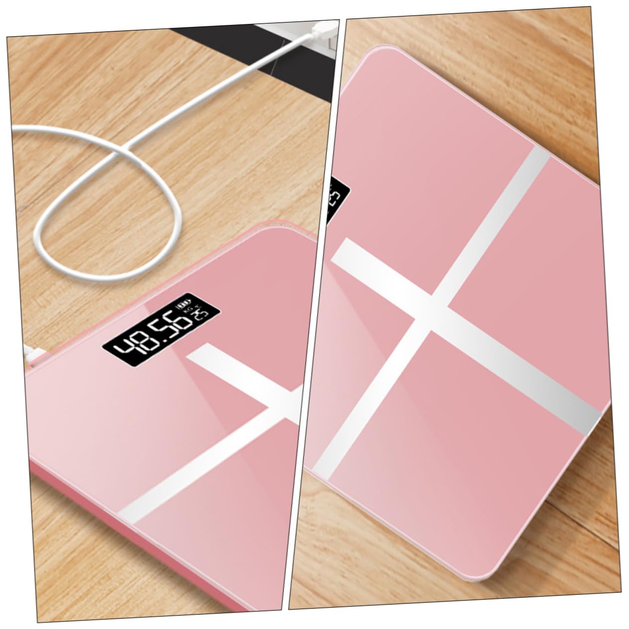 1pc USB Charging Electronic Scale Accurate Fitness Management Scale Compact for Home Use
