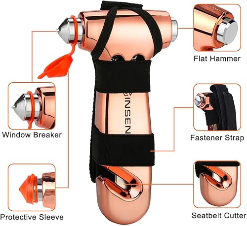 Miniatura 2 de Cortador de cinturón de seguridad para automóvil, herramienta de emergencia para romper el vidrio, kit de escape de martillo de seguridad, 3 en 1,