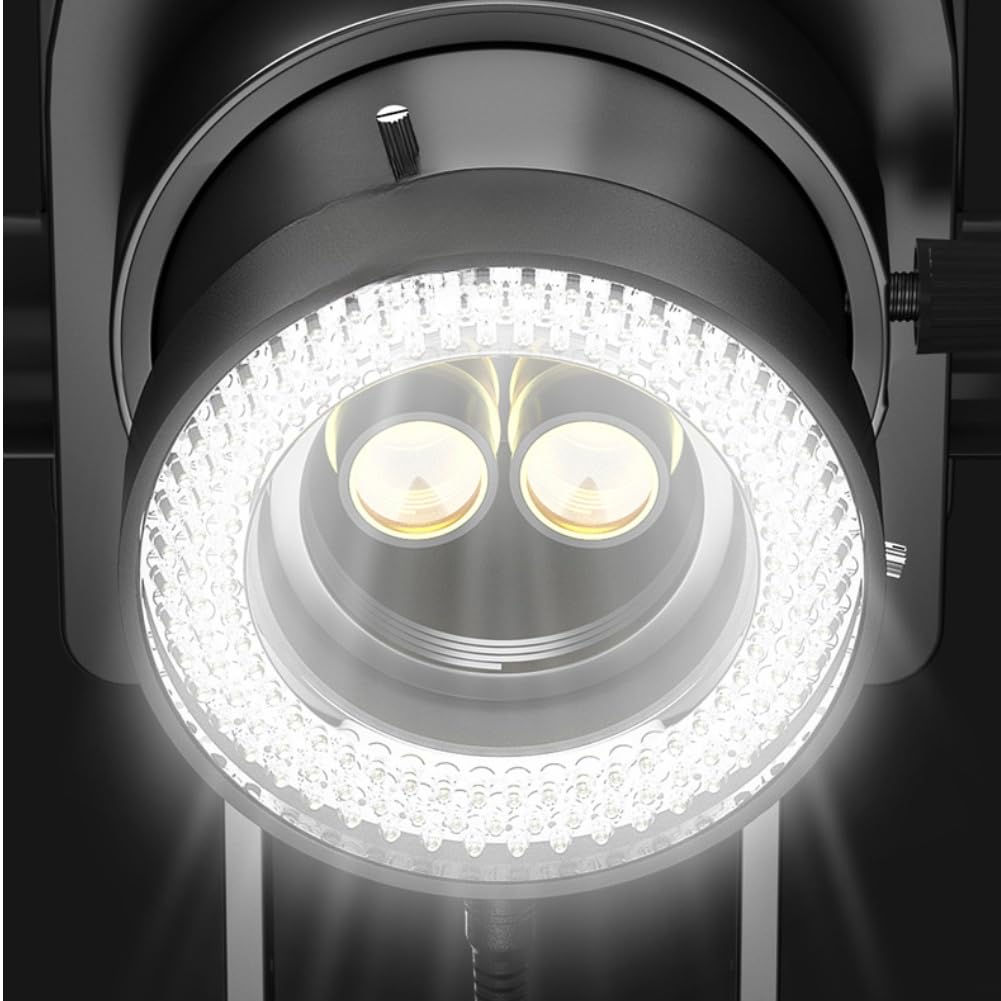 Mikroskop-Rundleuchte mit 144 LED-Perlen, einstellbare Helligkeit, USB-betriebene Ringlampe für Stereo-Mikroskope, schattenfreie Beleuchtung für Reparatur- und Inspektionsaufgaben