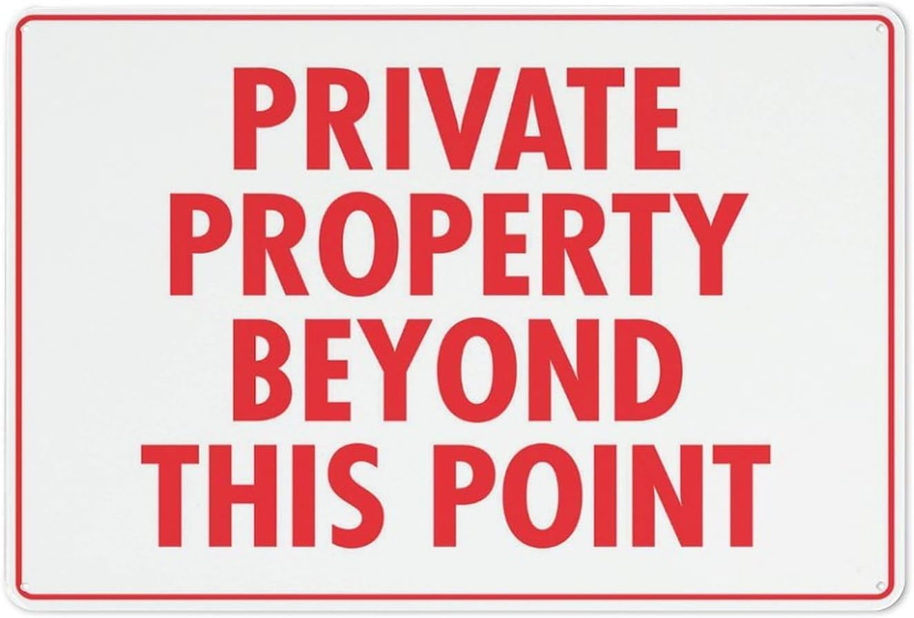 Private Property Beyond This Point Rust-Free Aluminum Warning Sign - Weather Resistant, Waterproof, Easy to Mount for Ranch, Private Estate, Indoor/Outdoor Lawn 8""x12""​