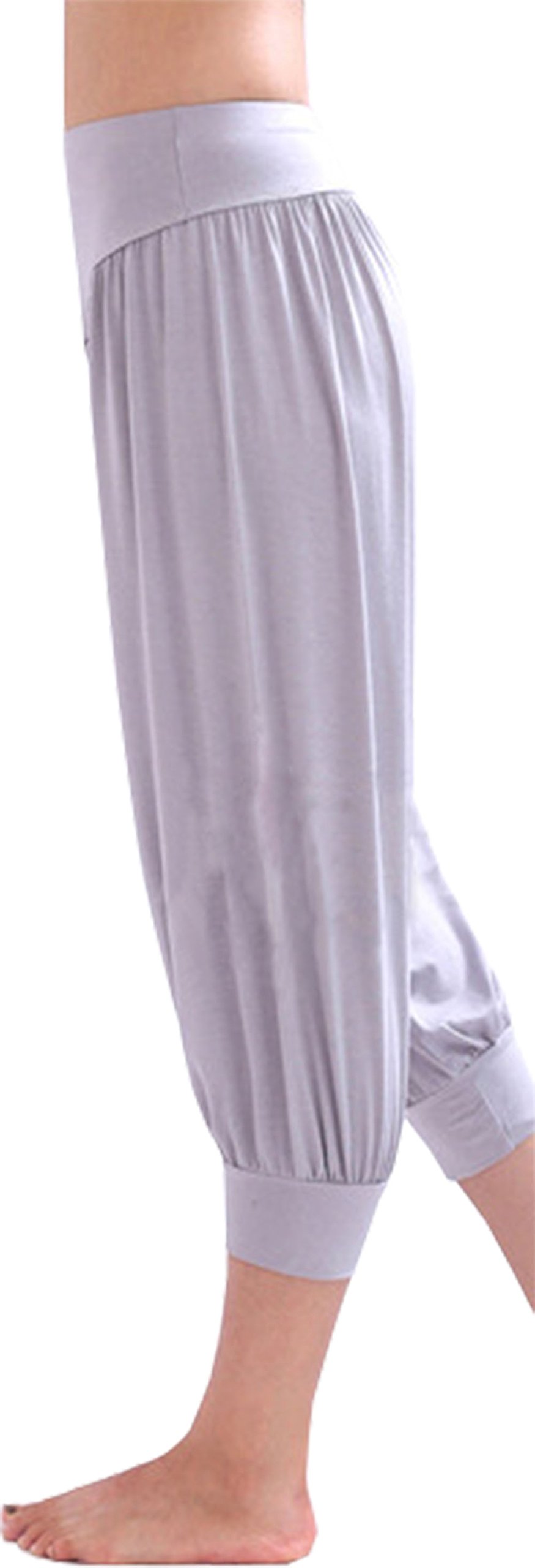 Hoerev Super Mou Modal Spandex Harem Yoga Pilates Femmes Capri Pantalon
