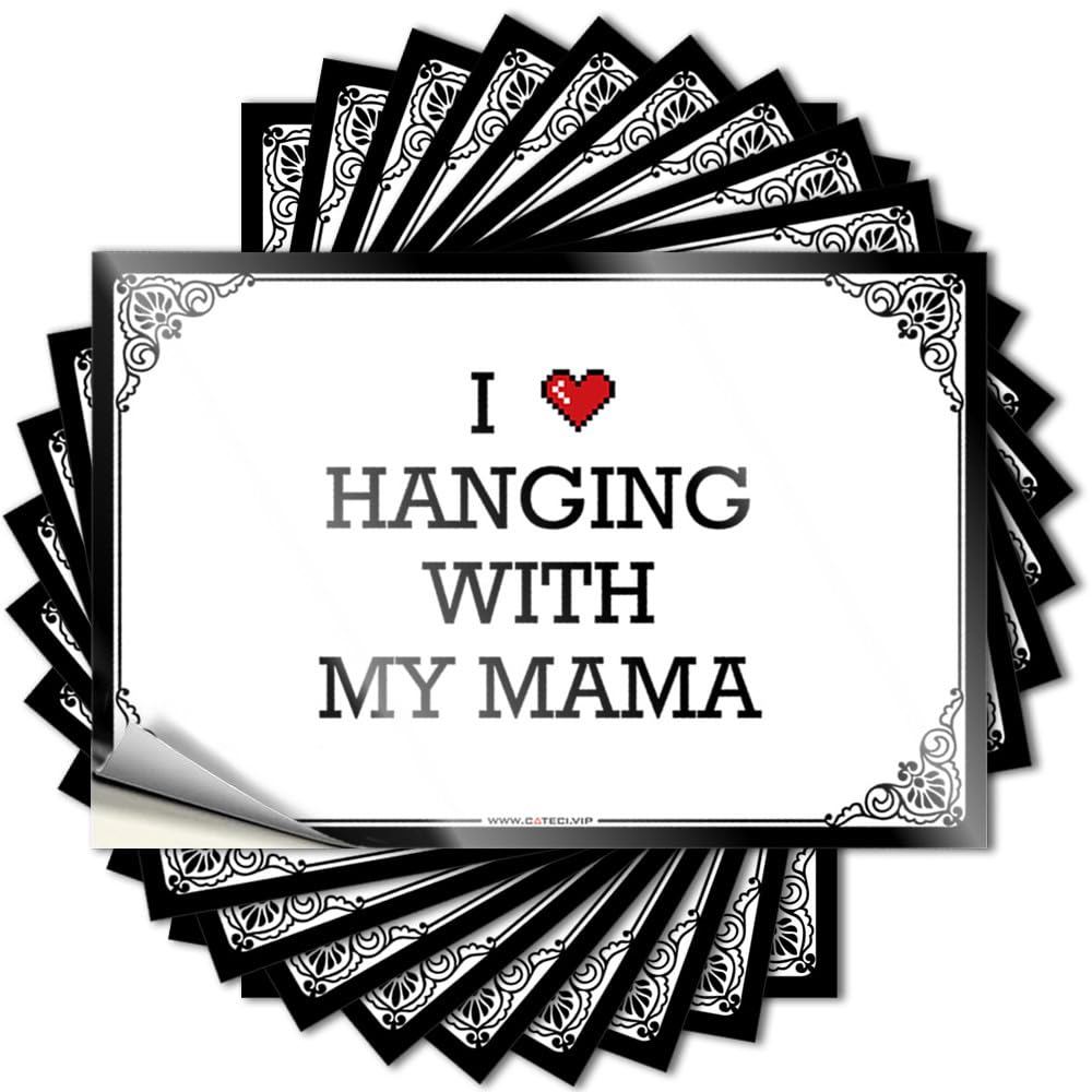 Decal - Crazy Cover I Love Hanging with My Mama for Best Funny Bathroom Decor(12X18CM)