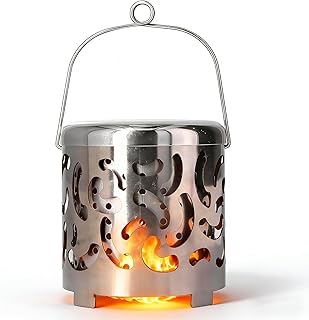 Mini Portable Camping Heaters Stove Outdoor Mini Warmer, Stainless Steel Mini Wood Burning Stove Backpacking Stove Camping Cookware Rocket Stove Solid Alcohol Stove for Camping