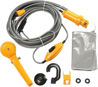 Bärbar dusch för camping, 12 V bärbart duschhuvud campingpump | handhållna duschar med huvud, växel, av bilcigaretter