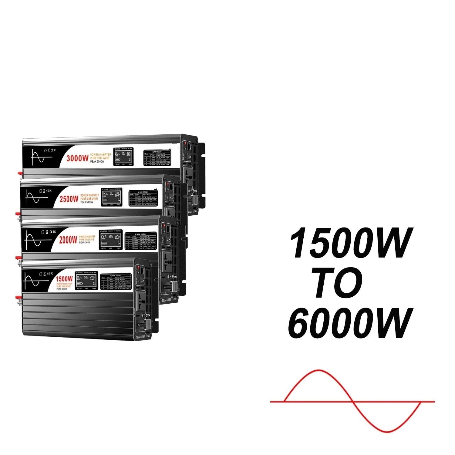 Convertitore Corrente Inverter 380V 1000W 2000W 3000W 2500W 3200W 5000W 6000W Inverter Solare A Onda Sinusoidale Pura AC 60V/72V/96V/110V(110V(84V-126V),220-240V,3200W)
