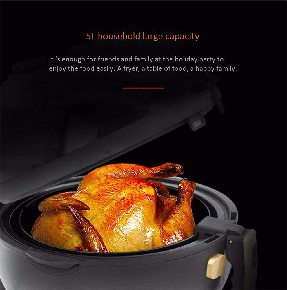 Piekarnik Air Fryer 5L Bez oleju Przepis na frytkownicę beztłuszczową Frytkownica na gorące powietrze z pamięcią punktu przerwania Timer i kontrola temperatury Zdejmowana powłoka nieprzywierająca