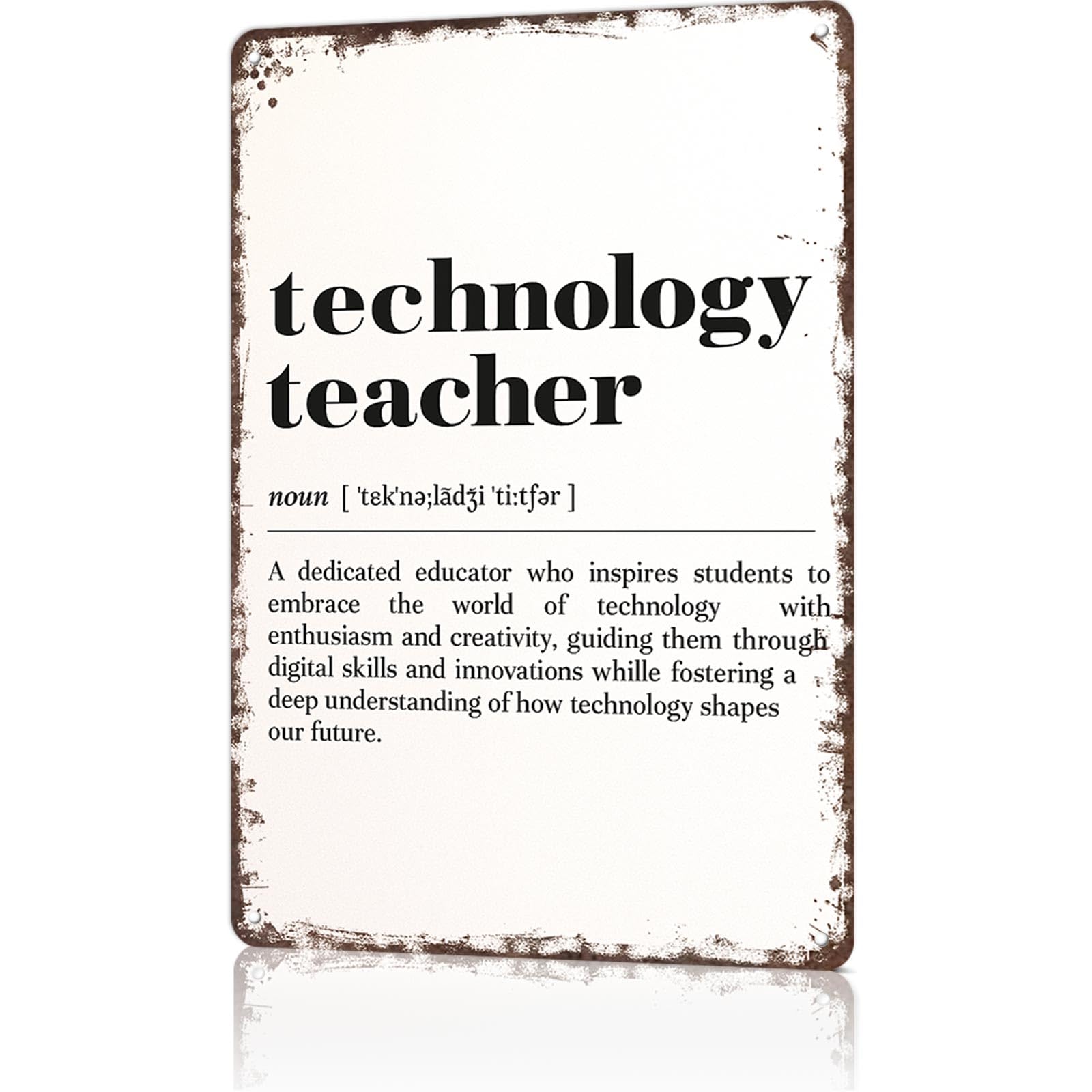KWQDOZF Funny Metal Signs Poster 8x12inch Technology Teacher Aluminum Sign Wall Art For Home Room Bedroom Office Decor