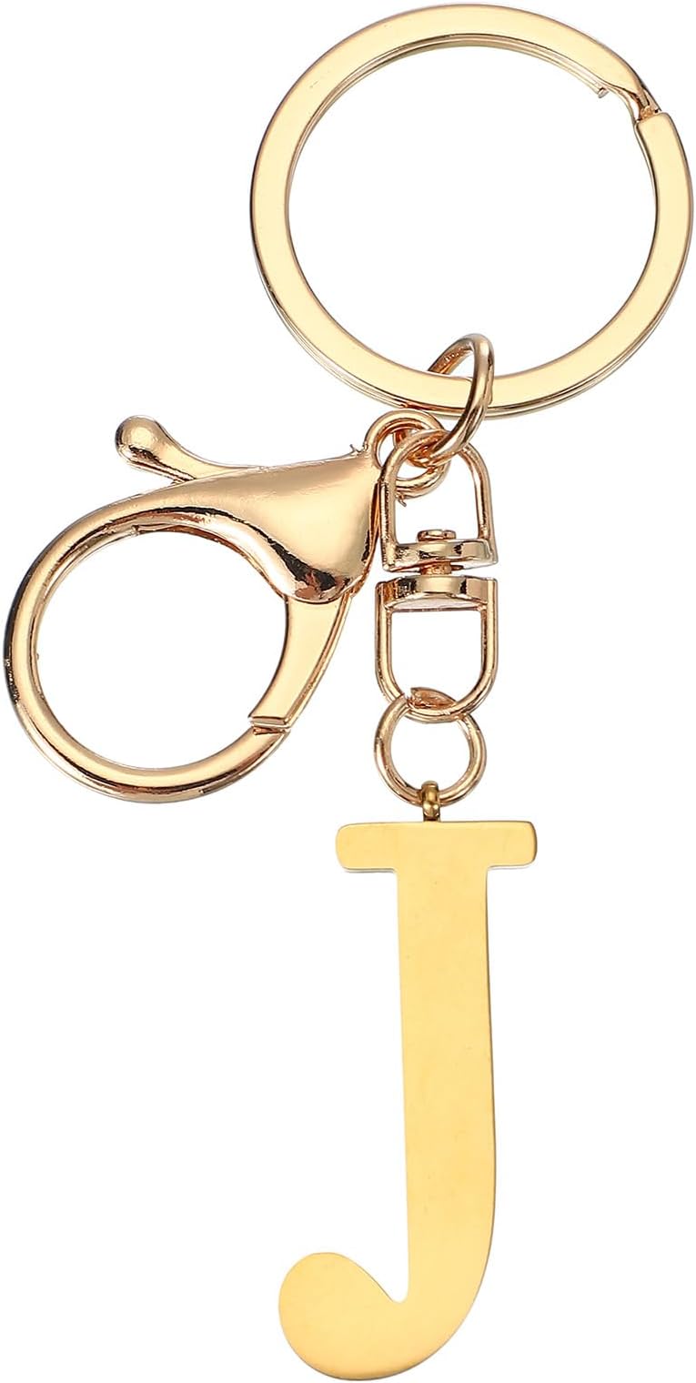 Initial Letter Key Chain, Letter A-Z Keychain Initials Keyring Cute Metal Alphabet Keyrings for Handbags