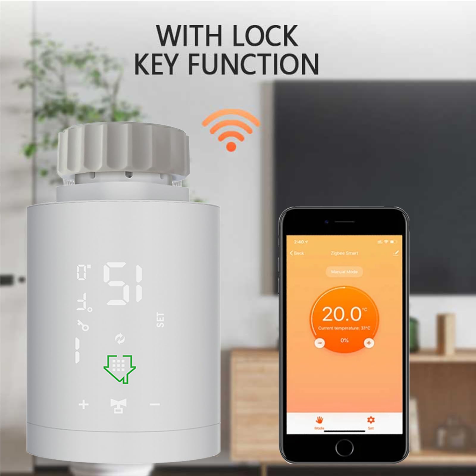 Vanne Thermostatique ZigBee 3.0 pour Chauffage à Eau Chaude
