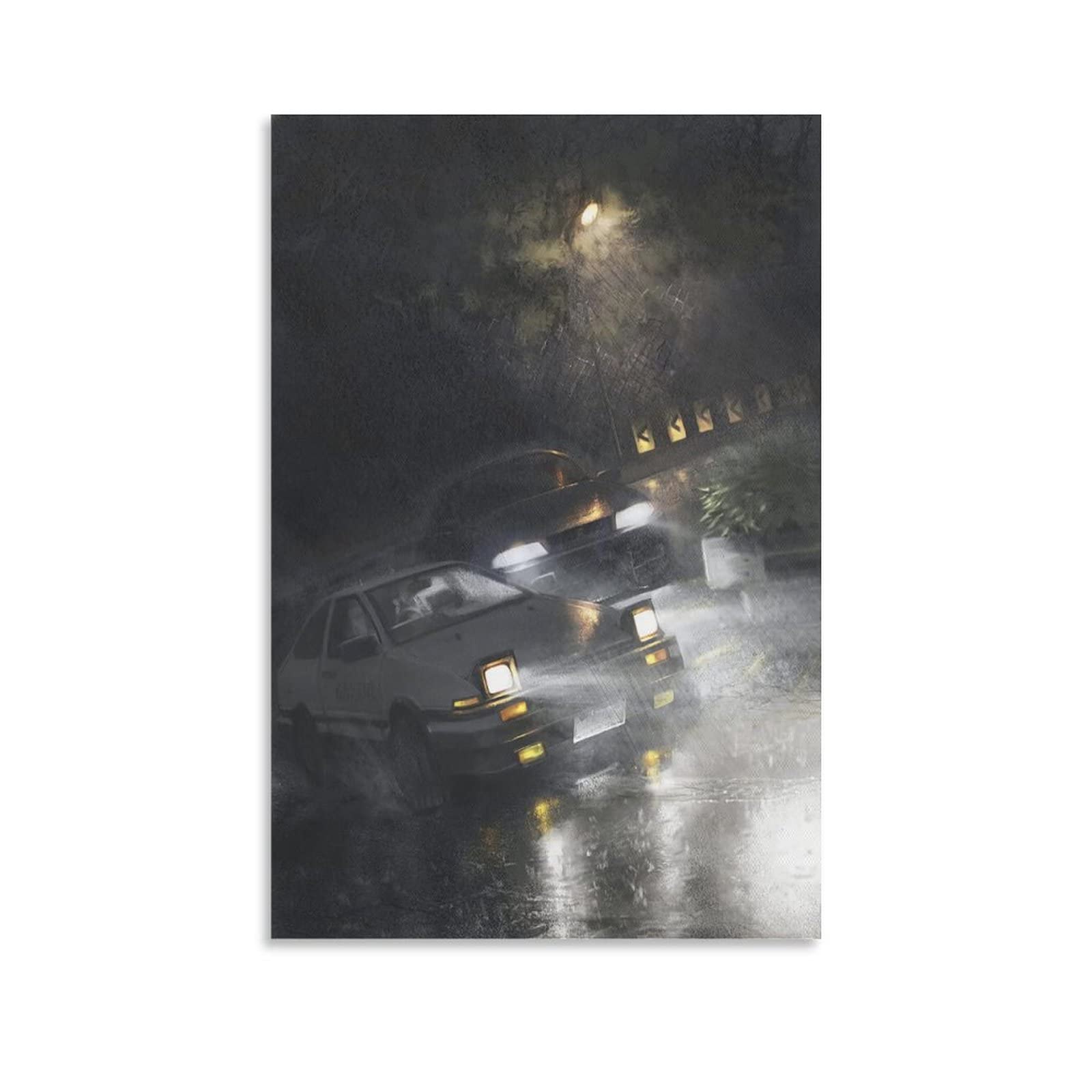 ALUKAP Car Poster Jdm Ae86 Drift Canvas Art Poster Poster Frame Hanger Scroll Posters Canvas Decorative Hanging Painting Wall Art Decor Room 12x18inch(30x45cm)