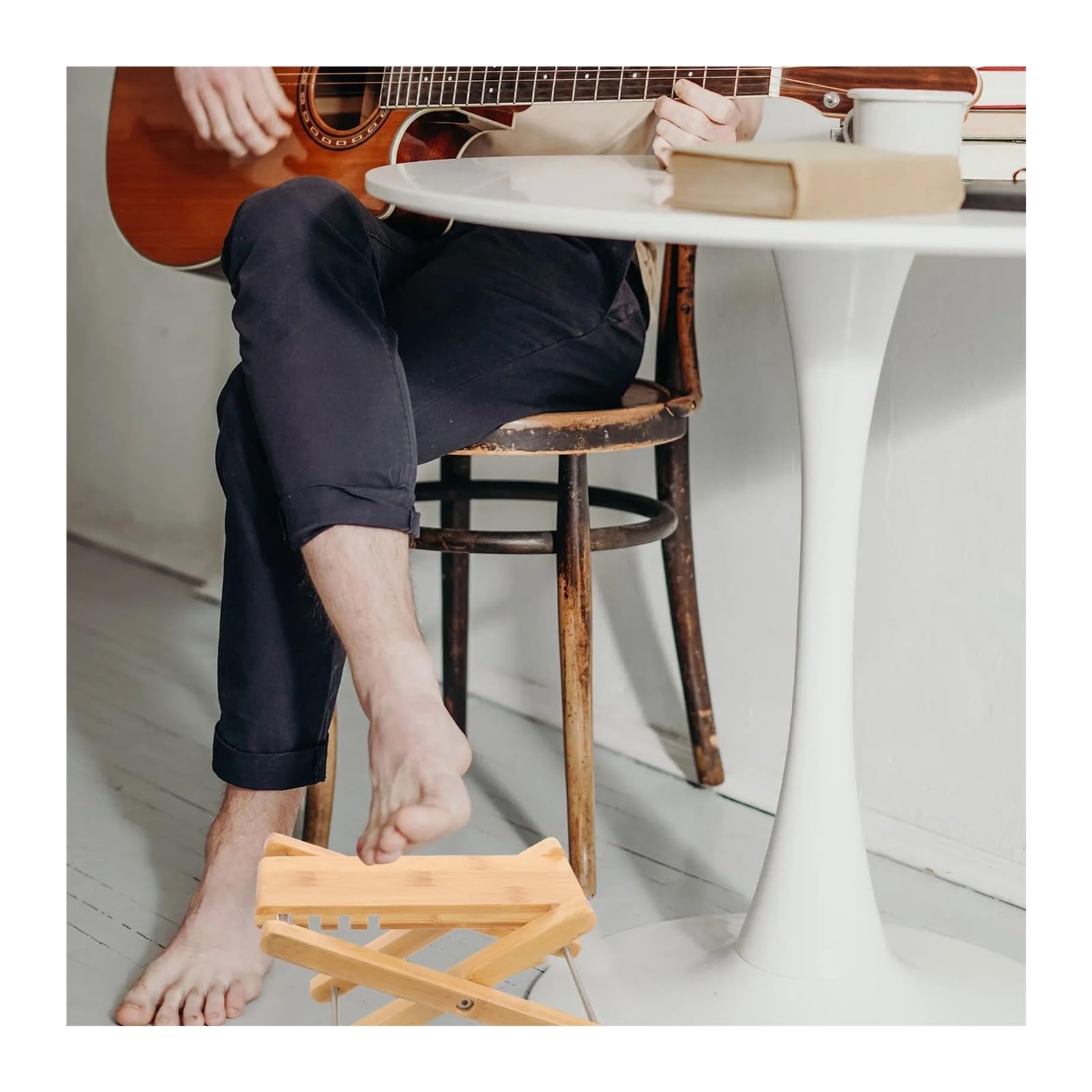 Verstellbare Fußstütze For Gitarre Aus Holz | Verstellbare Fußstütze aus Holz for klassische und akustische Gitarrenbenutzer