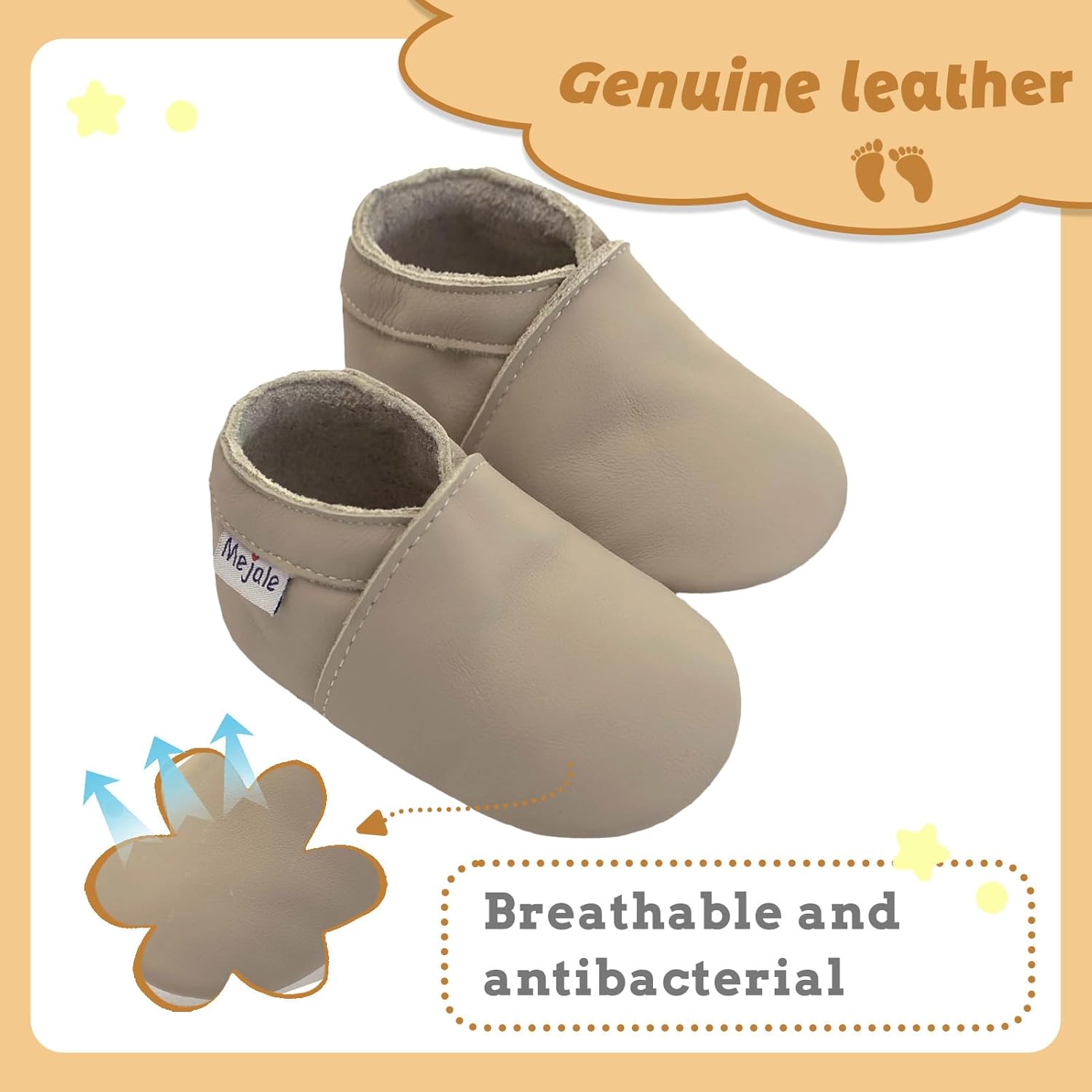 Mejale Baby Infant Toddler Shoes Slip-on Soft Sole Leather Moccasins Pre-Walkers - Image 2