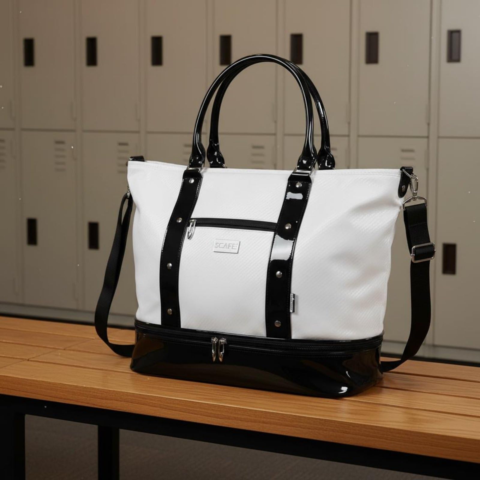 Borsa da Golf Borsa da Viaggio Borsone Sacca Borsa Sportiva con Scomparto Scarpe in Poliestere Impermeabile con Manici E Tracolla Adatta a Campo da, Black