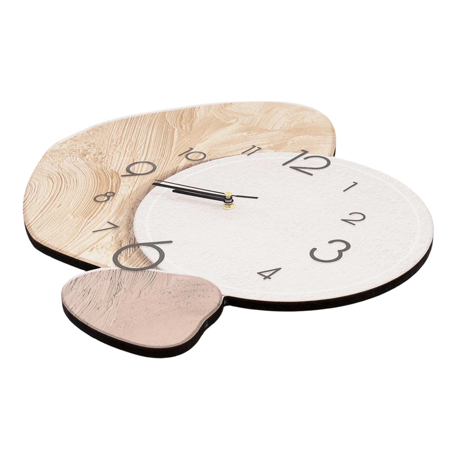 WooDerson Reloj de pared Reloj Decorativo Simple Creativo Estilo Mediados de Siglo Sin Ruido Moderno De Porcelana Cristalina Reloj de Pared Decorativo para Dormitorio/Salón (Oro + Blanco)