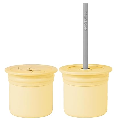 MinikOiOi Sip + Snack Mellow Yellow/Powder Grey