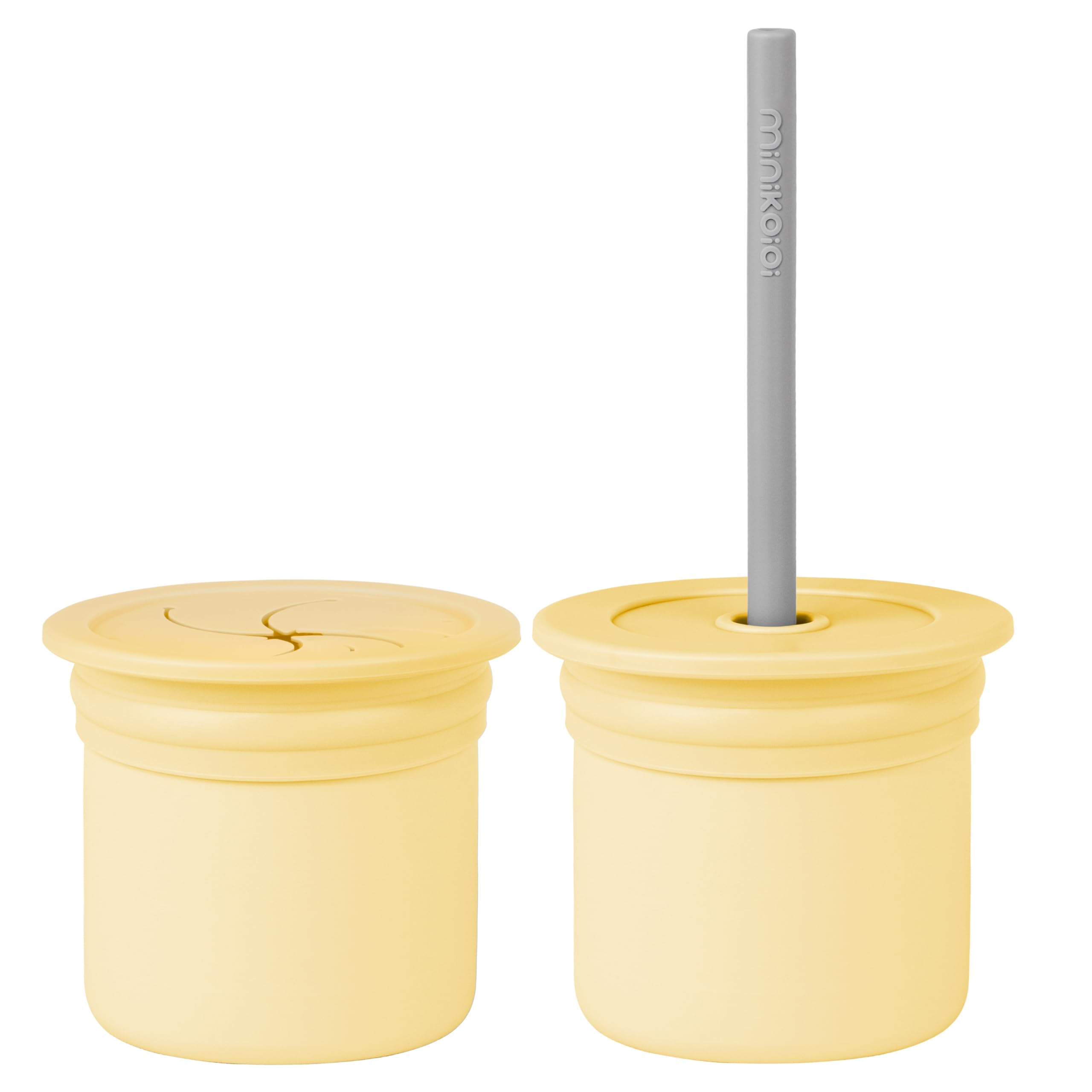 MinikOiOi Sip + Snack Mellow Yellow/Powder Grey-image-37
