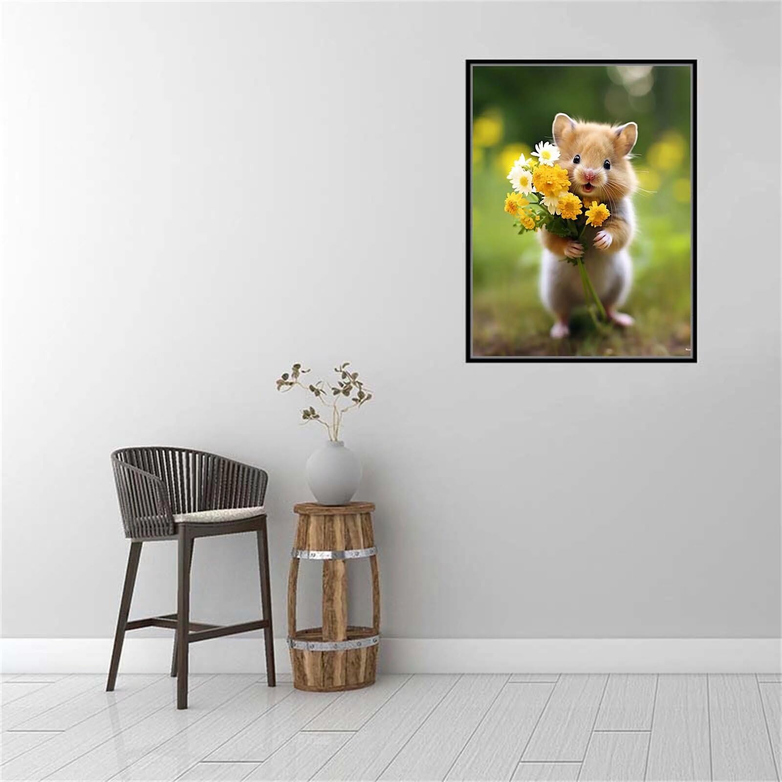 5D Fleur, Souris Peinture Diamant Adulte,Bricolage Diamond Painting Adulte grand format 120x160cm,DIY Diamant Broderie Strass Point de Croix Painting pour Décoration Intérieur Enfants Cadeau C5180