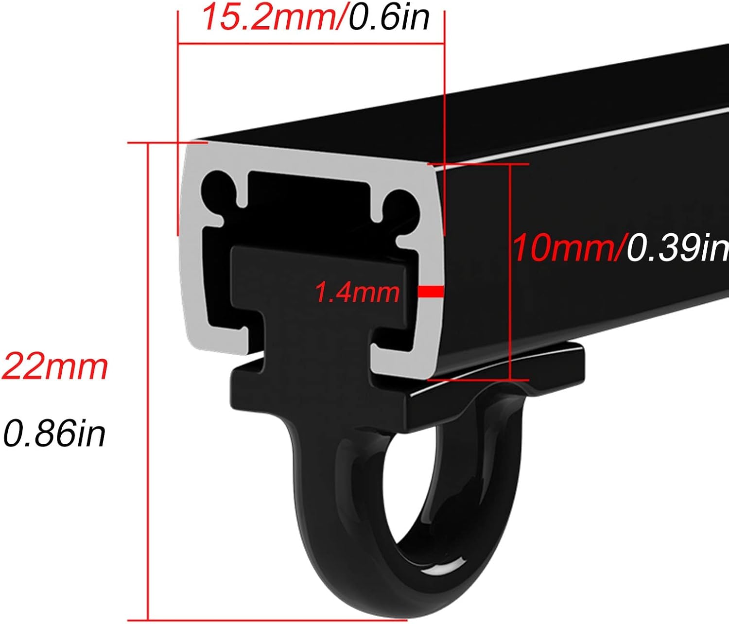 Ultra-Thin Curtain Track, Ceiling Mount Curtain Rods Set for Privacy, Room Divider, RV Curtain, Bedroom, Closet, Shower, with Accessories(Color:Black,Size:4m/13.1ft)