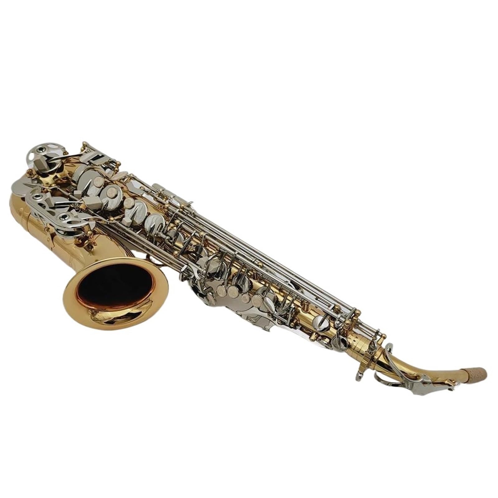 Studencki Saksofon Altowy Eb Tune E Płaskie Mosiężne Srebrne Klawisze Instrument Muzyczny Z Akcesoriami Do Futerału profesjonalny Saksofon (Color : Cloth bag)